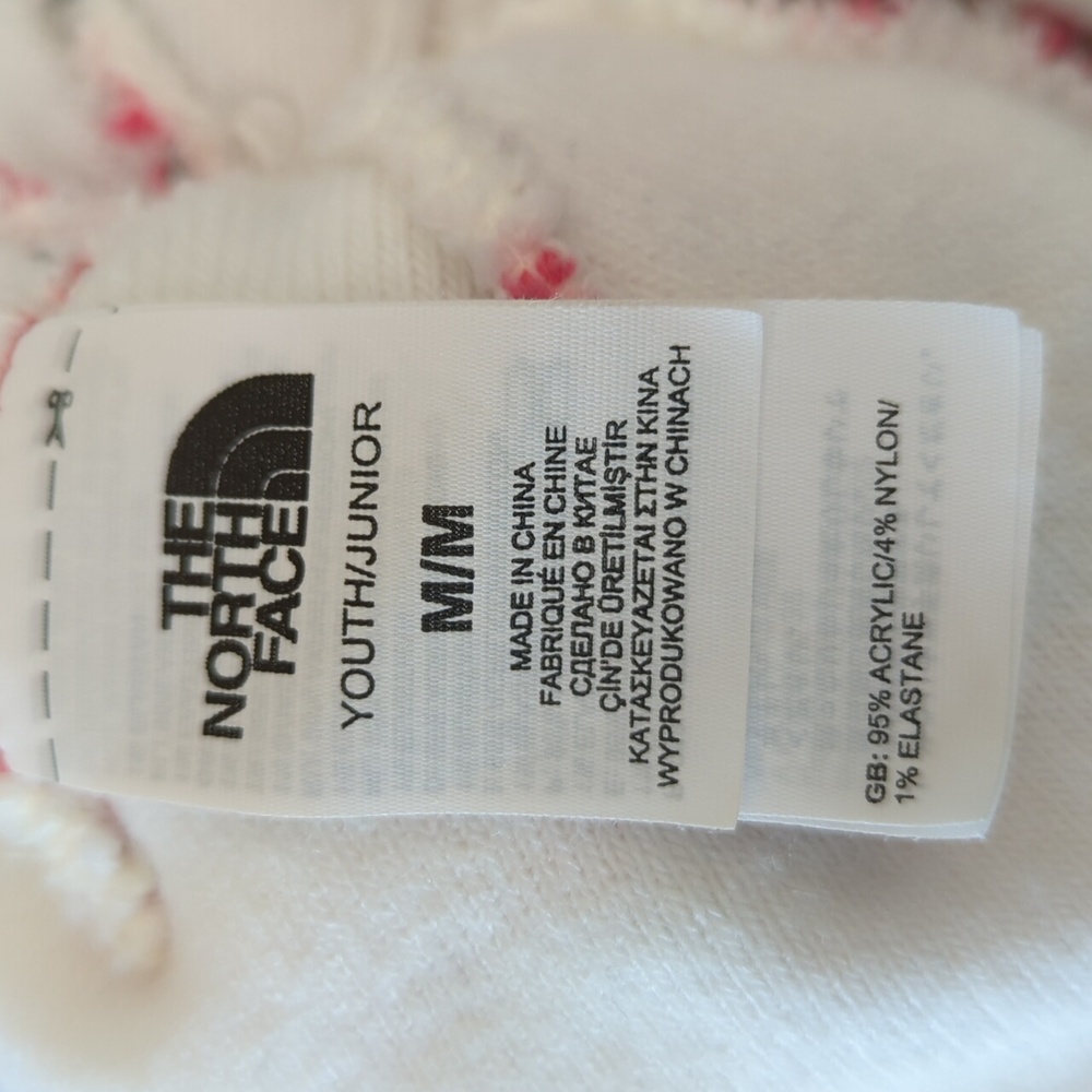 The North Face Girls Pink Multi Pom Pom Cabin Ski Tuke/Beanie Size Youth Medium - Picture 9 of 9